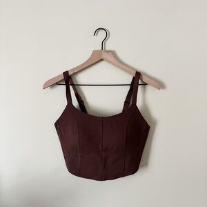 NWT Aerie Offline Crop Bra Tank Brown